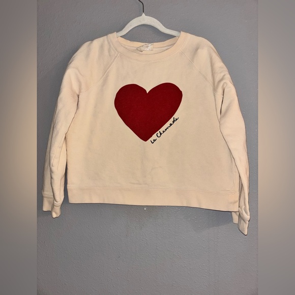 Sezane Tops - Sezane La Chamade Sweatshirt Cream / Red - Size S